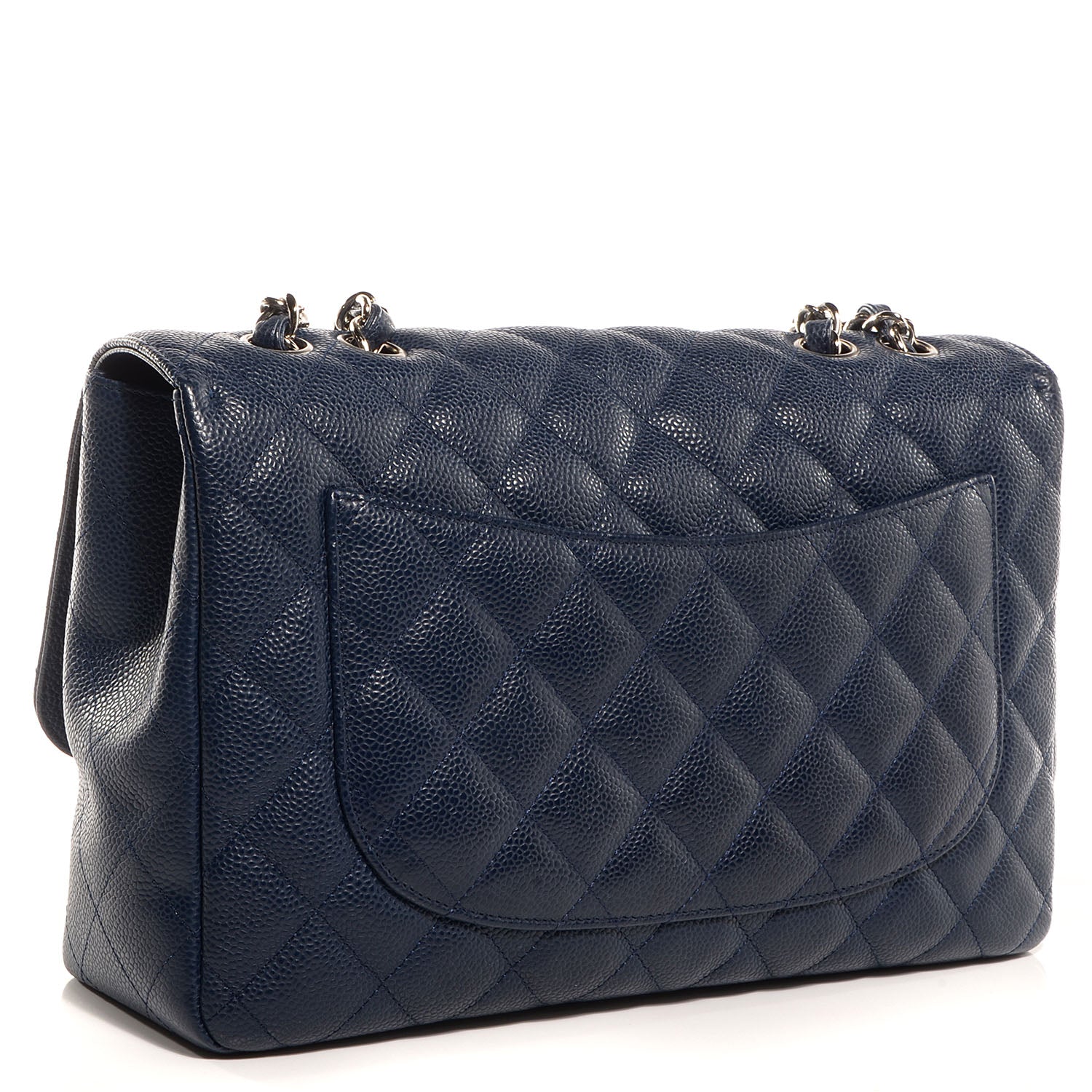Chanel Caviar Jumbo Single Flap Navy Blue 3 of 8