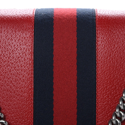 Gucci Calfskin Web Floral Embroidered Small Dionysus Shoulder Bag Hibiscus Red 8 of 10