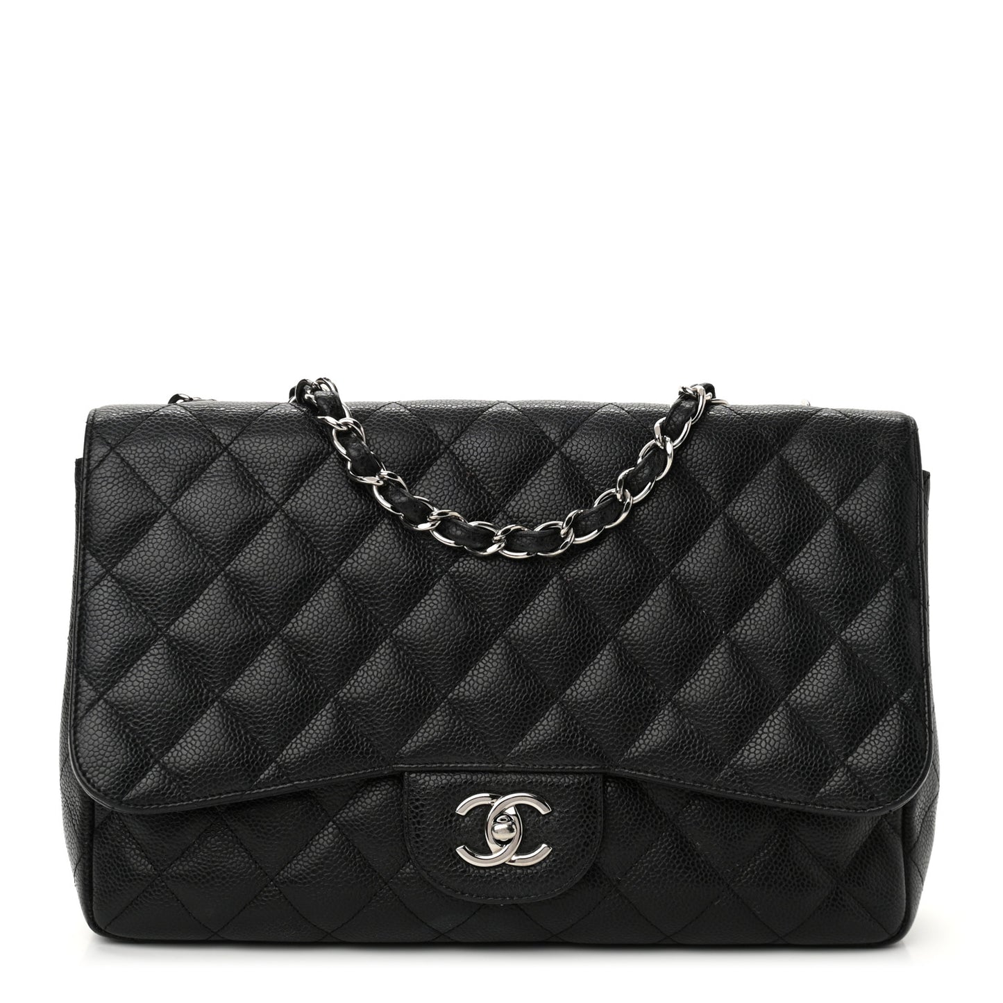 Caviar Quilted Jumbo Single Flap Black