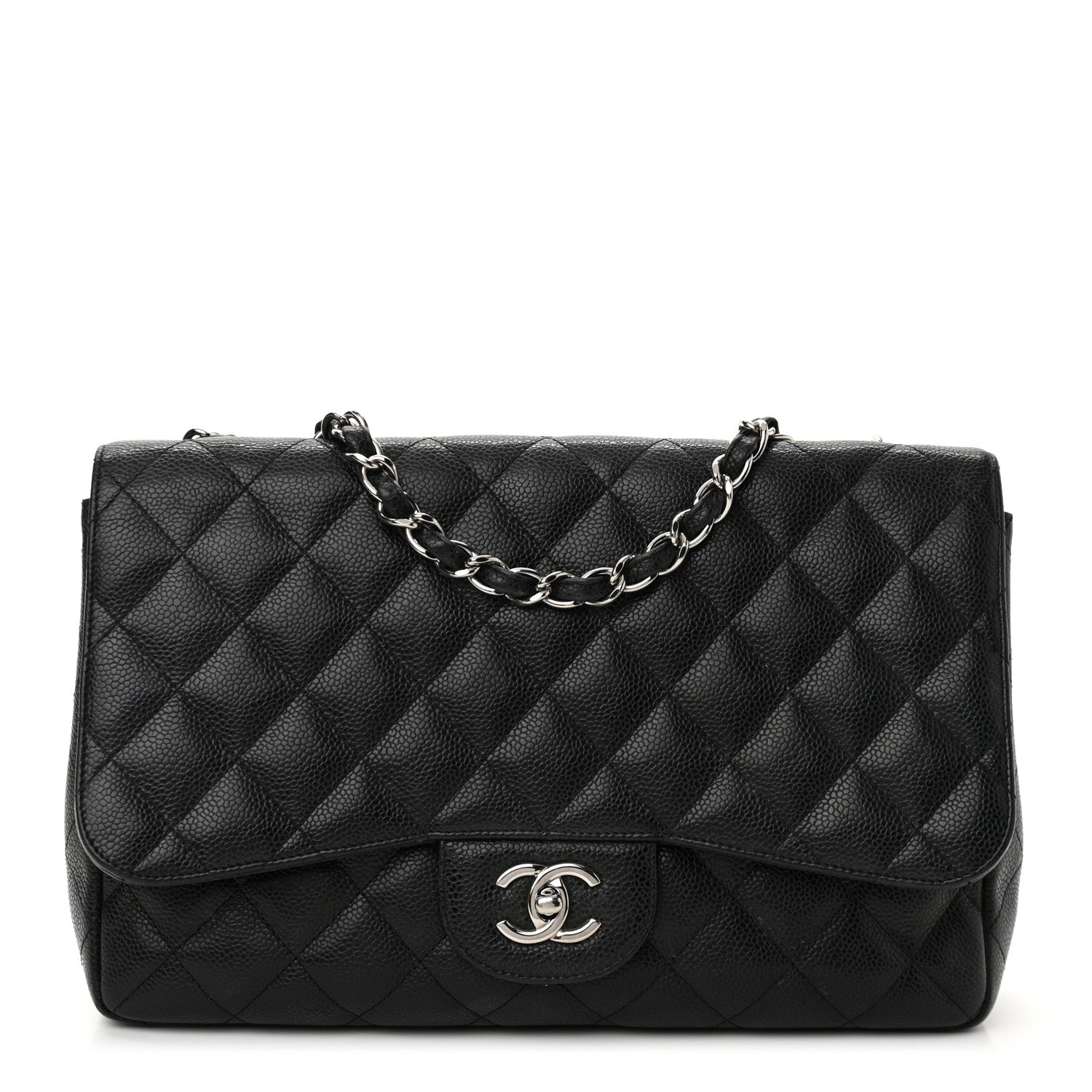 Chanel Caviar Quilted Jumbo Single Flap Black 1 of 20