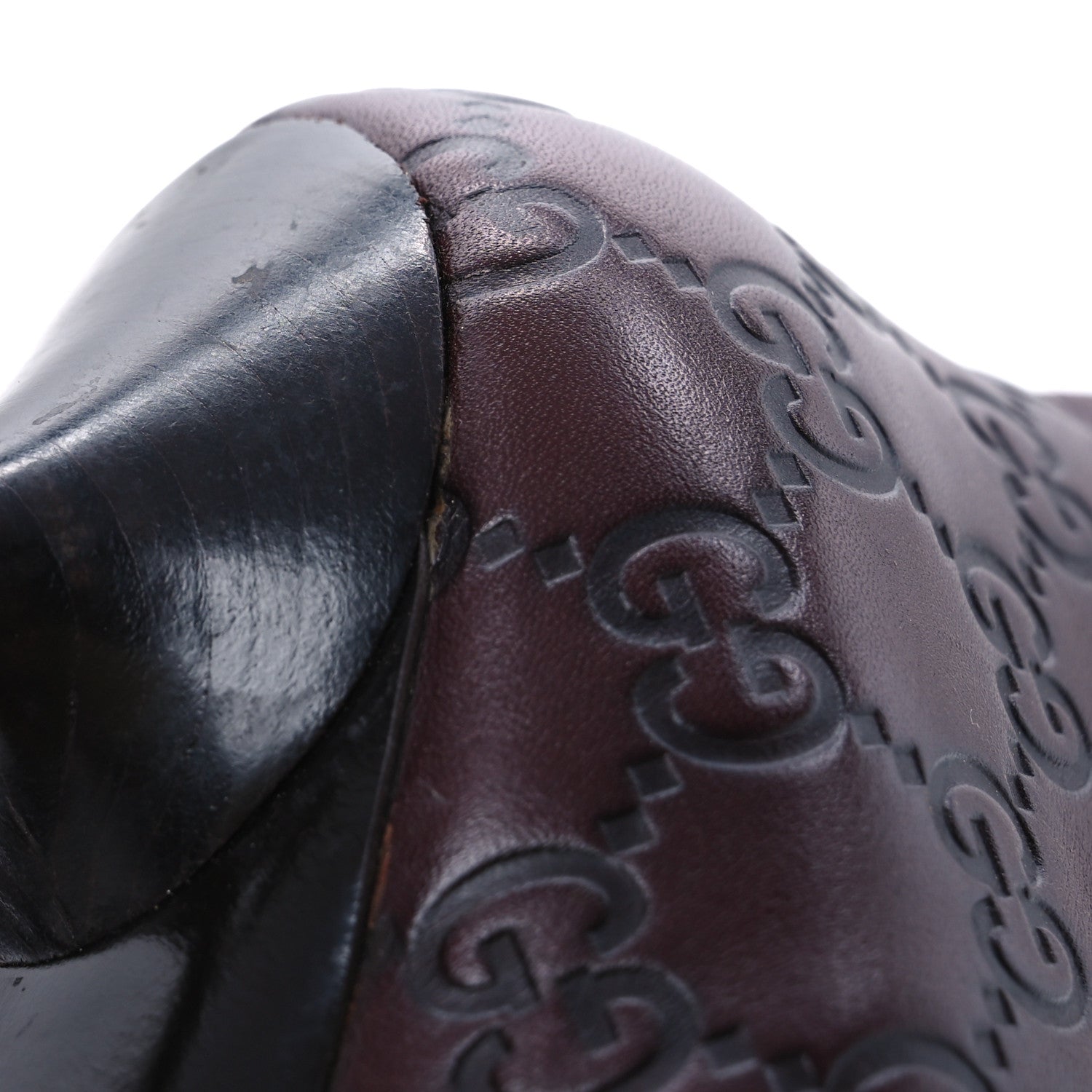 Gucci Guccissima Calfskin Knee High Boots 38 Burgundy 12 of 13