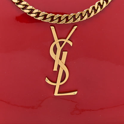 Saint Laurent Patent Calfskin Monogram Kate Wallet On Chain Rouge Eros 7 of 9