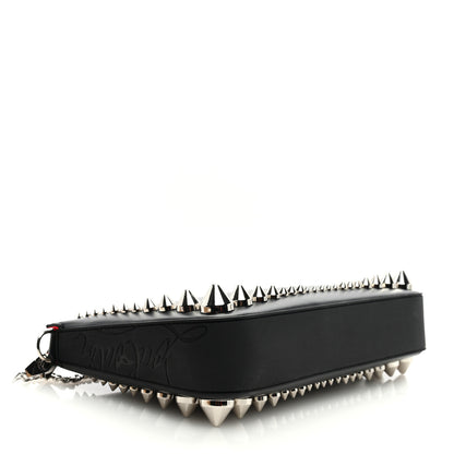 Christian Louboutin Calfskin Paris Spiked Loubila Chain Clutch Black 4 of 9