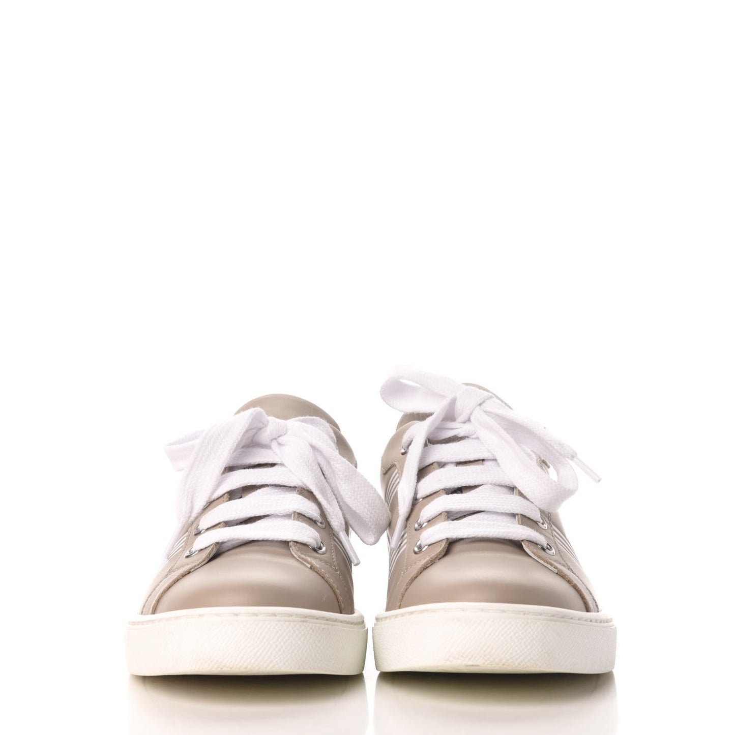 Calfskin Womens Advantage Sneakers 35.5 Beige Rose
