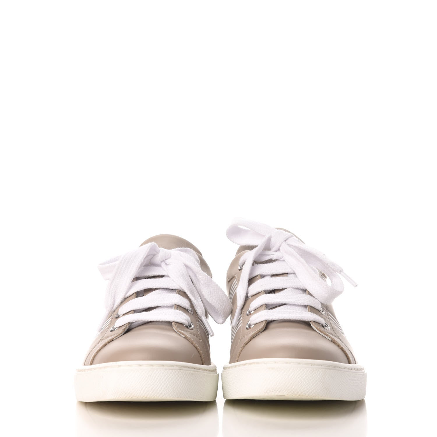 Hermes Calfskin Womens Advantage Sneakers 35.5 Beige Rose 2 of 9