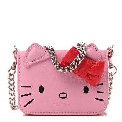 Balenciaga Calfskin Hello Kitty Mini Wallet Pink 1 of 7