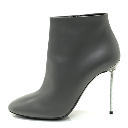 Balenciaga Calkfskin Round Toe Steel Transparent Heel 110mm Booties 39 Asphalte 1 of 8