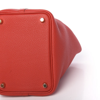 Hermes Taurillon Clemence Picotin Lock 18 PM Rouge Tomate 10 of 11