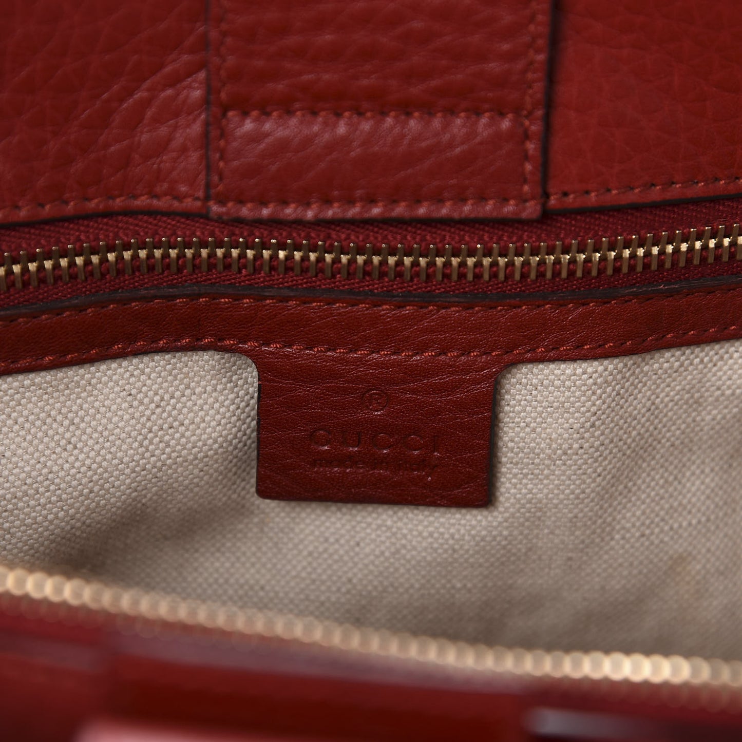 Pebbled Calfskin Medium Bamboo Shopper Tote Red