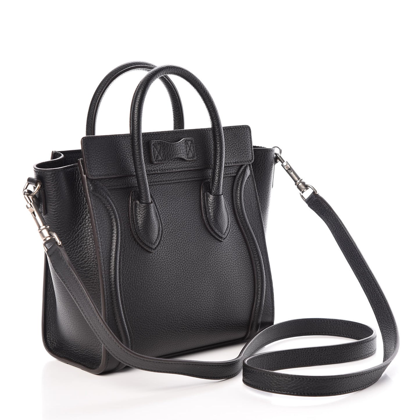 Drummed Calfskin Nano Luggage Black