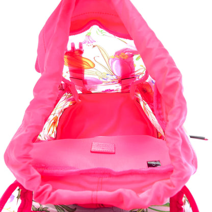 Gucci PVC Floral Double Buckle Backpack Fuchsia 4 of 10