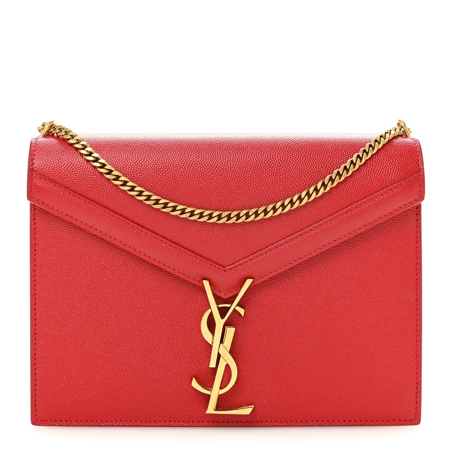 Grain De Poudre Monogram Cassandra Clasp Bag Red