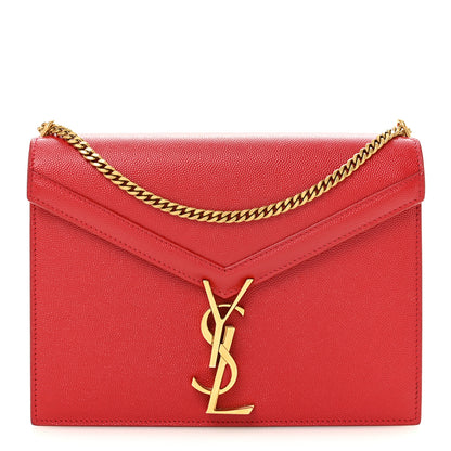 Saint Laurent Grain De Poudre Monogram Cassandra Clasp Bag Red 1 of 14