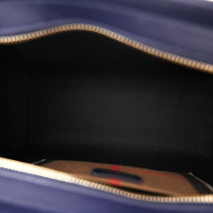Burberry Calfskin Mega Check Small Banwell Tote Dark Canvas Blue 5 of 9