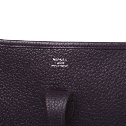 Hermes Taurillon Clemence Evelyne III PM Raisin 7 of 8
