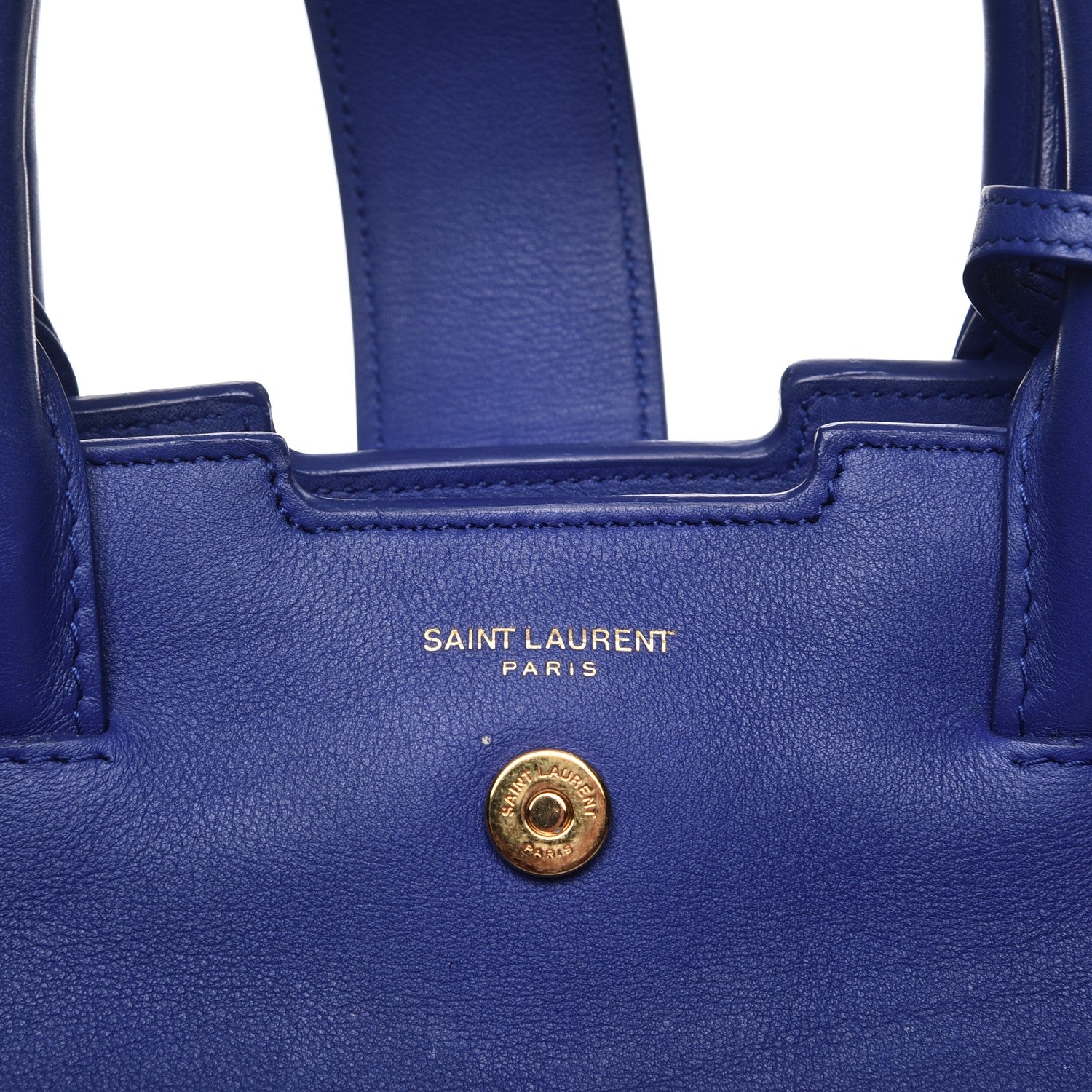 Saint Laurent Calfskin Suede Small Monogram Downtown Cabas Ultramarine 7 of 12