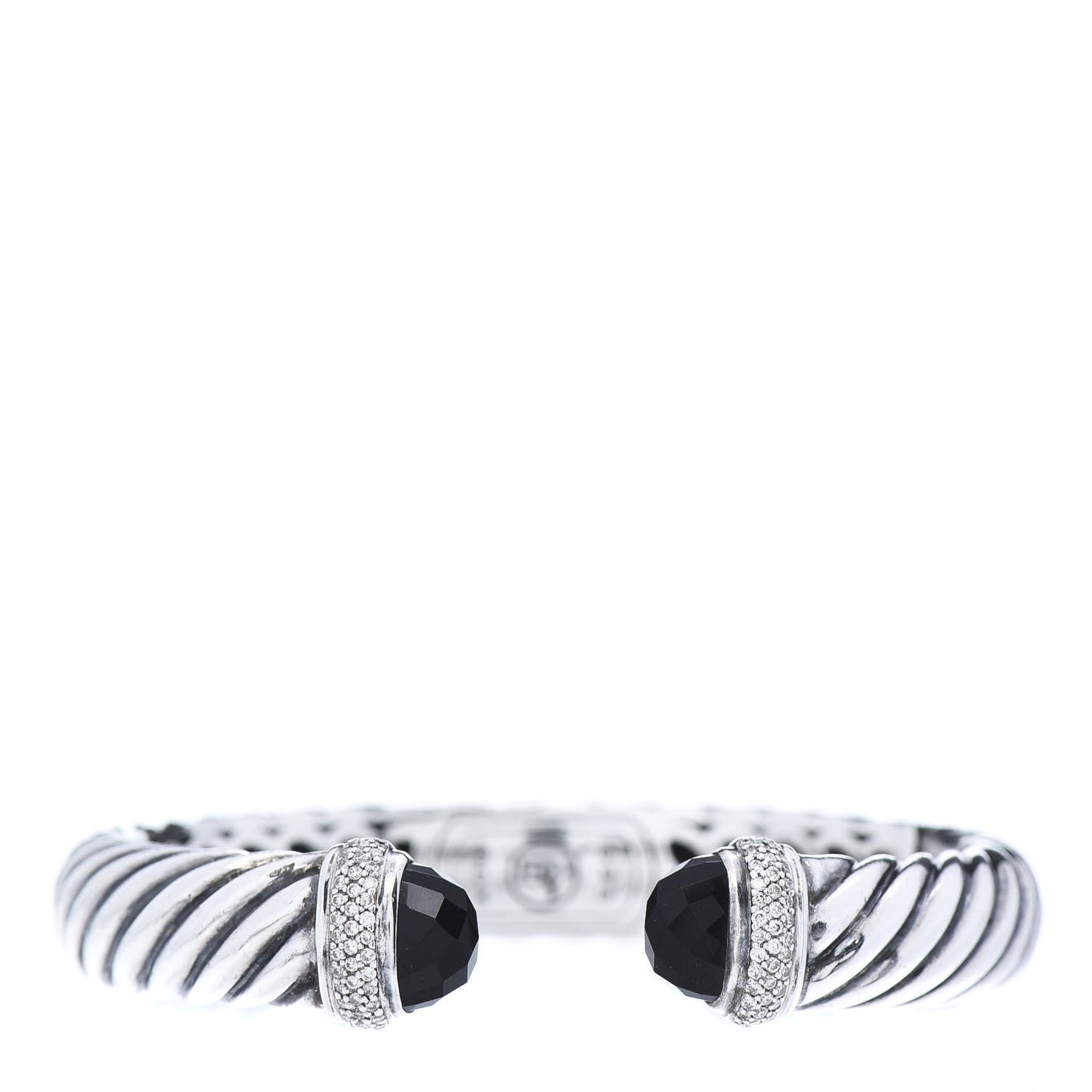 Sterling Silver Diamond Black Onyx 10mm Waverly Bracelet