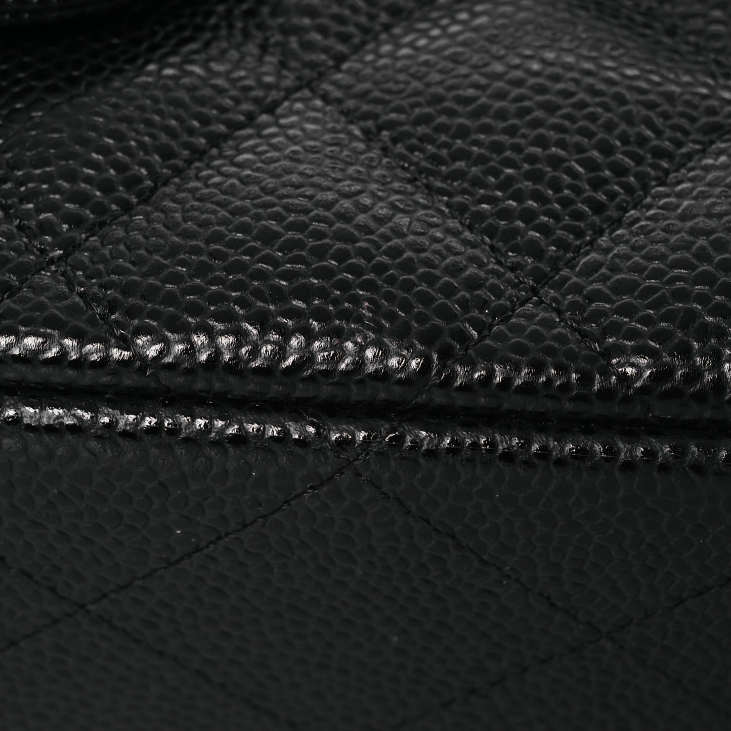 Caviar Quilted Jumbo Double Flap Black