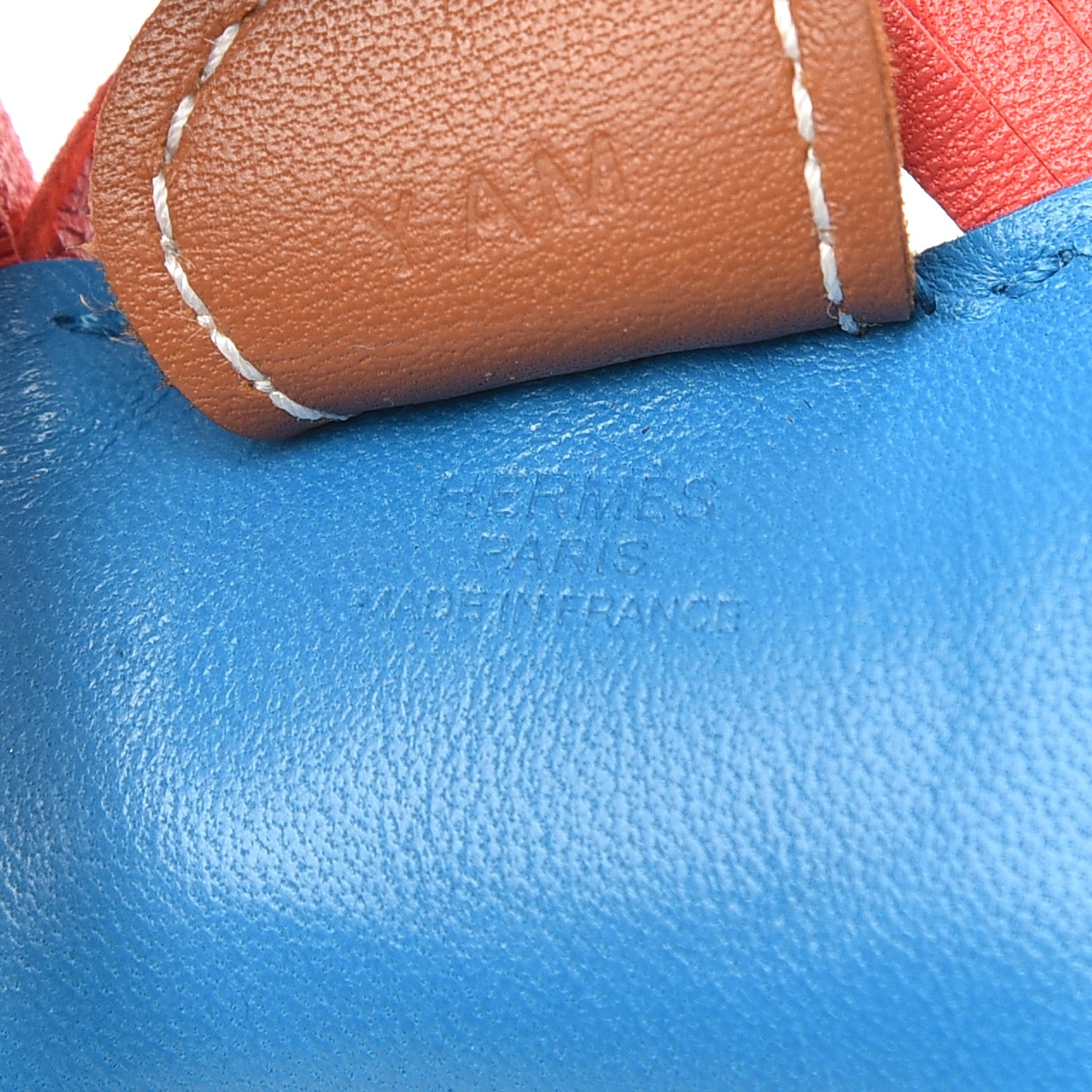 Hermes Milo Lambskin Grigri Rodeo Horse Bag Charm PM Blue Zanzibar Rose Texas Gold 3 of 3