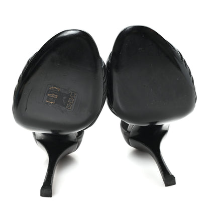 Chanel Calfskin Camellia Sandals 39.5 Black 6 of 10
