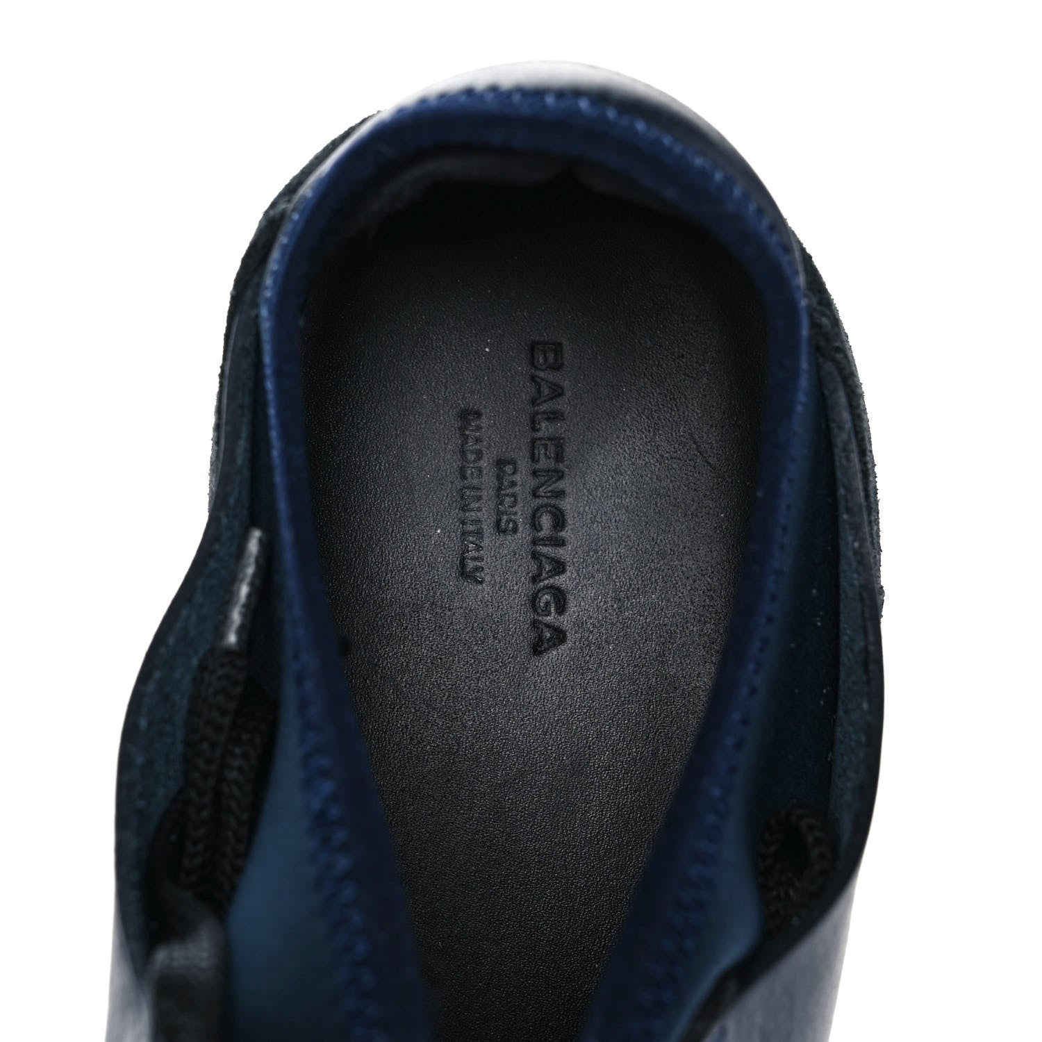 Balenciaga Mesh Calfskin Neoprene Suede Womens Race Runner Sneakers 37 Bleu Nuit 7 of 9
