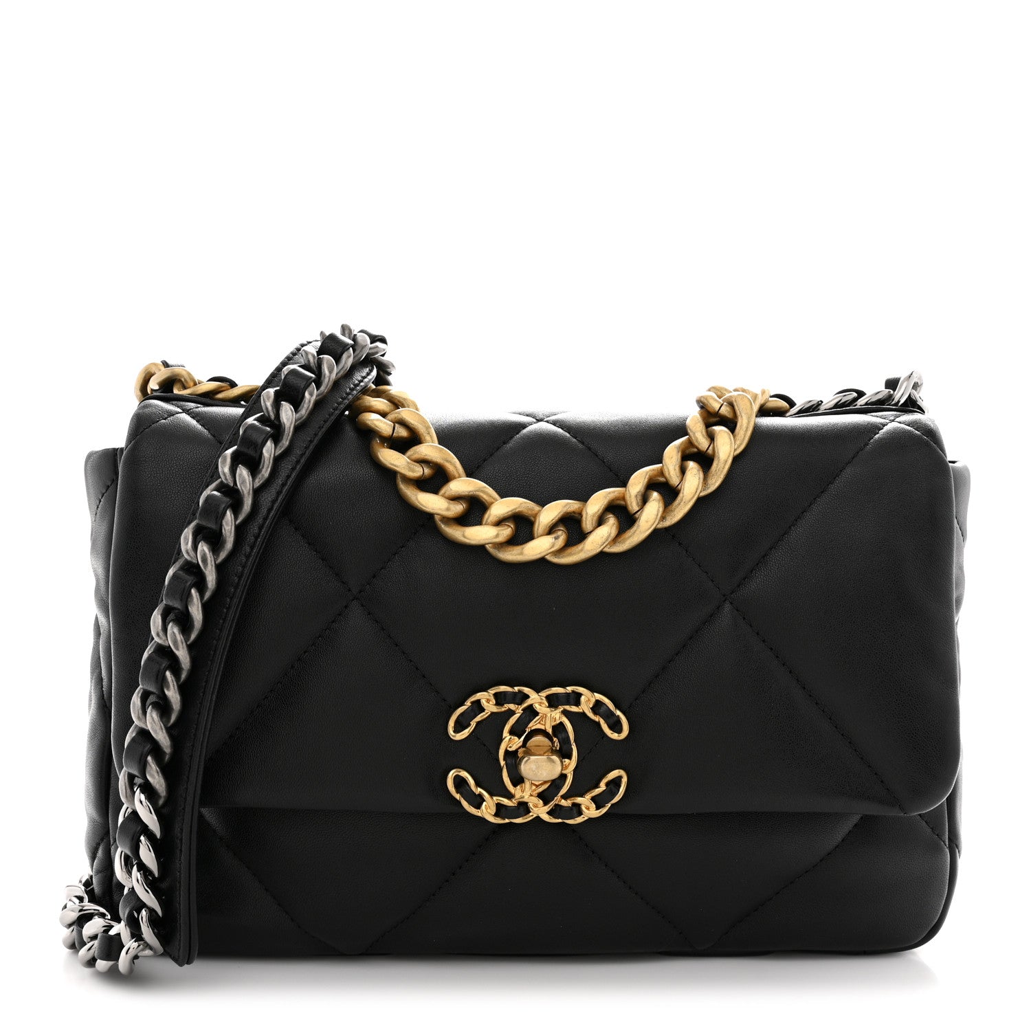 Chanel Lambskin Quilted Medium Chanel 19 Flap Black 1 of 10