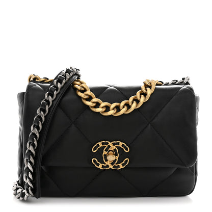 Chanel Lambskin Quilted Medium Chanel 19 Flap Black 1 of 10