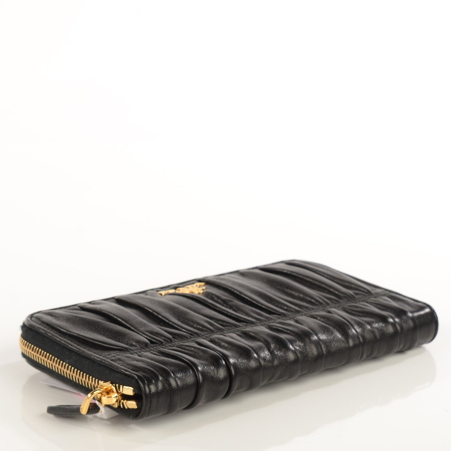 Nappa Gaufre Zip Around Wallet Nero Black