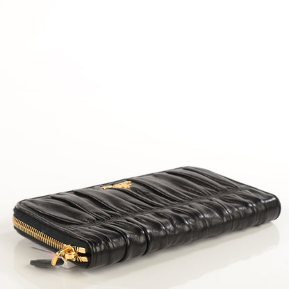Prada Nappa Gaufre Zip Around Wallet Nero Black 6 of 11