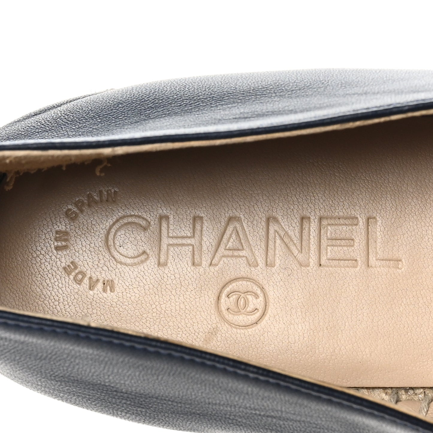 Lambskin CC Espadrilles 40 Navy Black