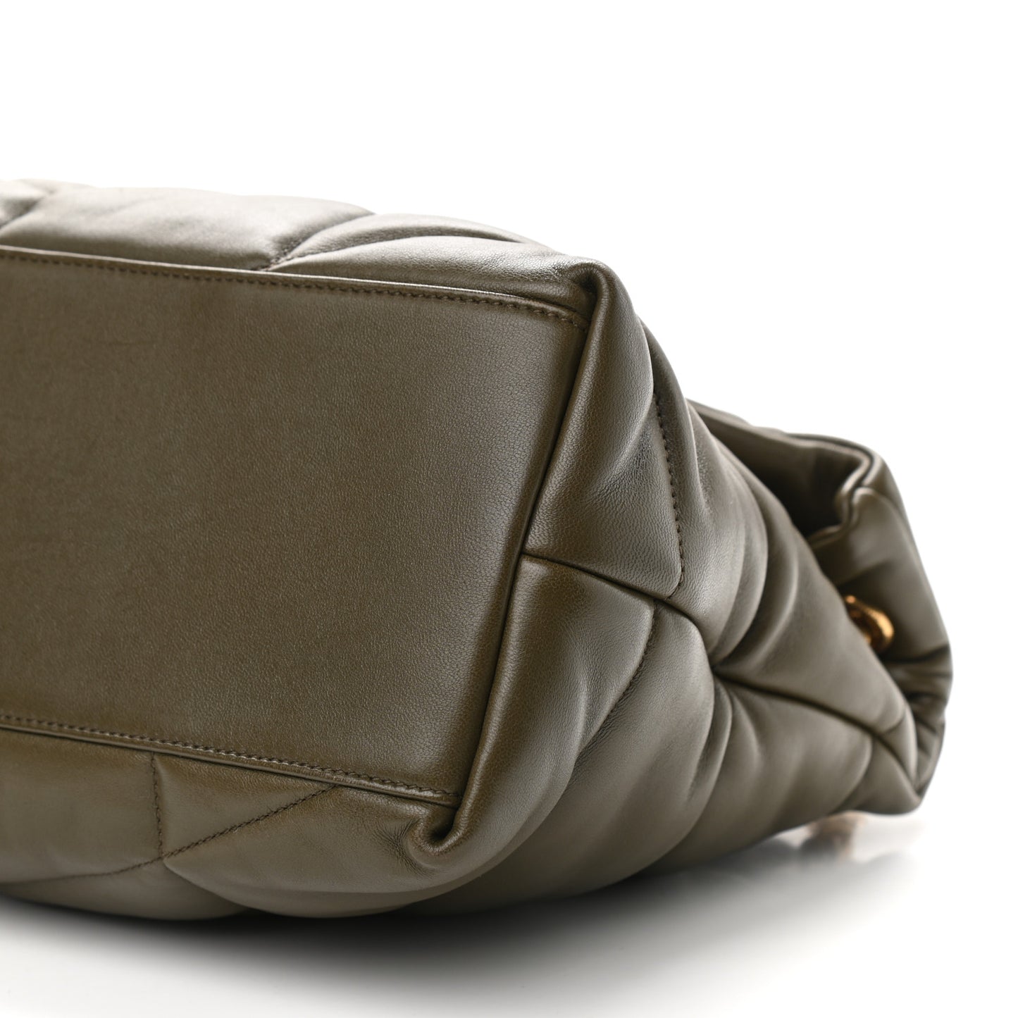Lambskin Quilted Medium Loulou Puffer Monogram Chain Satchel Seaweed
