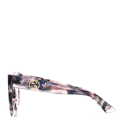 Gucci Acetate Round Frame Star Sunglasses GG0208S Grey Pink 4 of 8