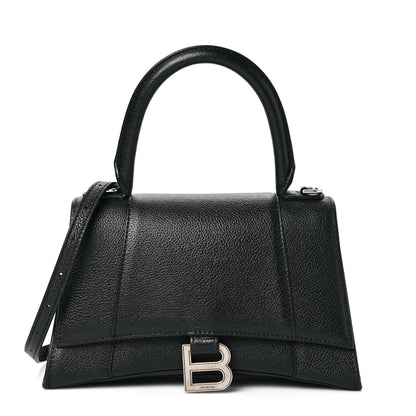 Balenciaga Grained Calfskin Small Hourglass Top Handle Bag Black 1 of 9