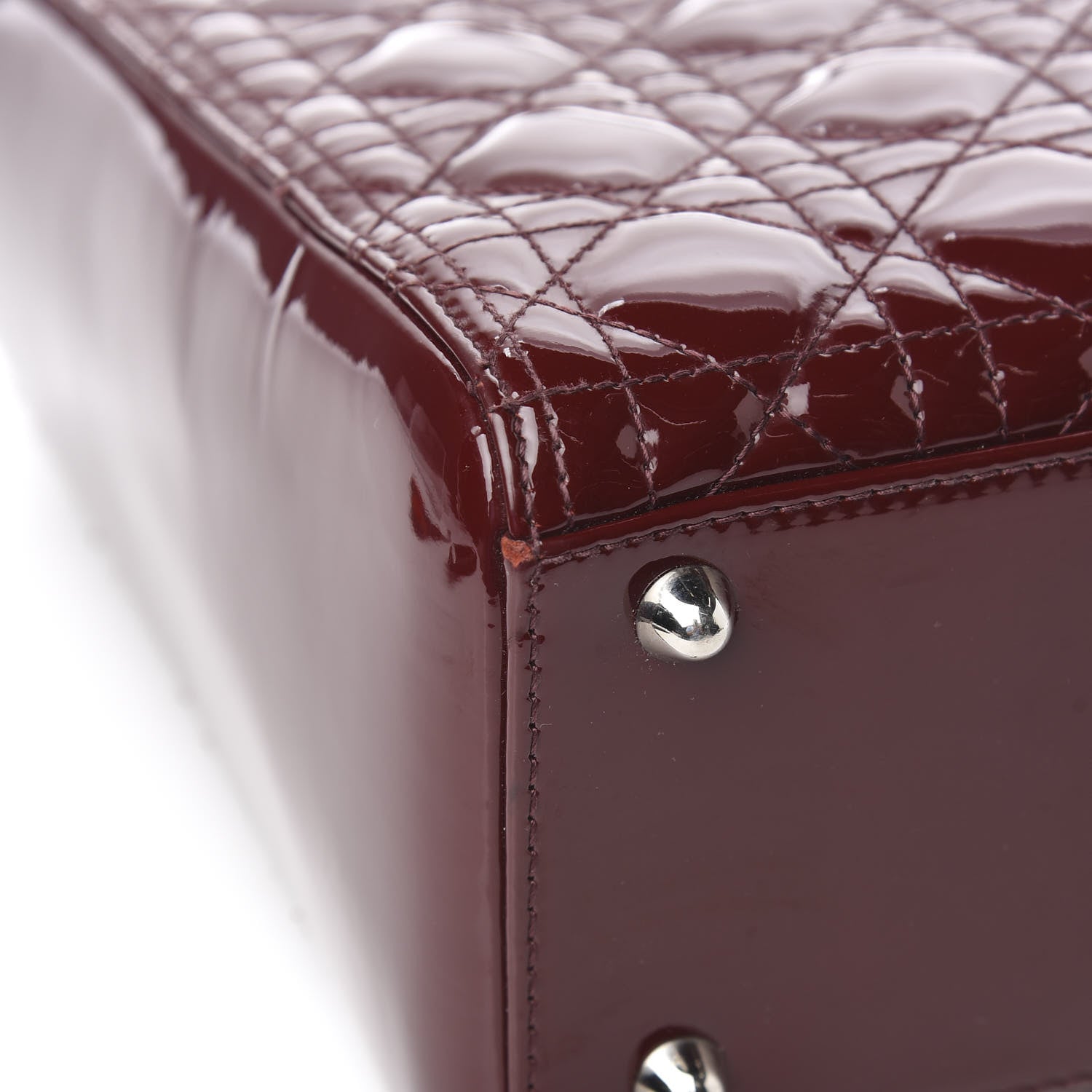 Christian Dior Patent Cannage Large Lady Dior Burgundy 10 of 12