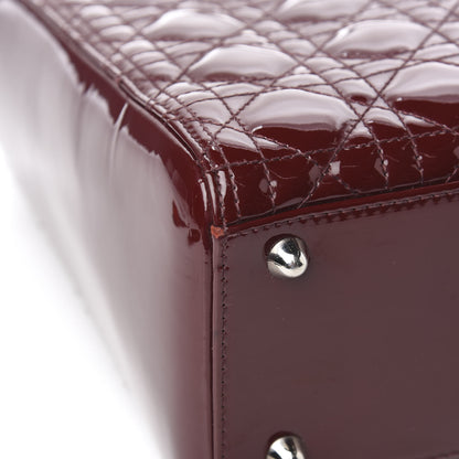 Christian Dior Patent Cannage Large Lady Dior Burgundy 10 of 12