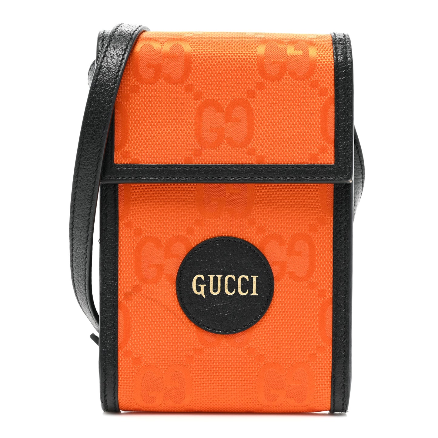 Econyl Nylon Monogram Off The Grid Crossbody Bag Carrot Orange Black