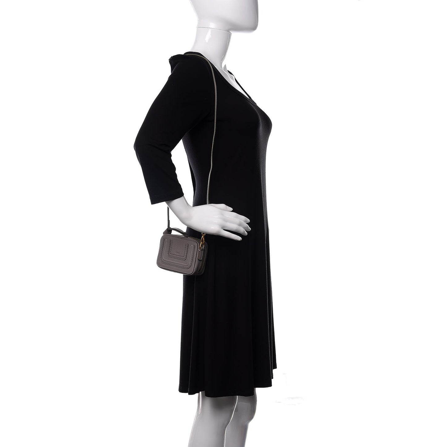 Calfskin Mini Marcie Crossbody Bag Cashmere Grey