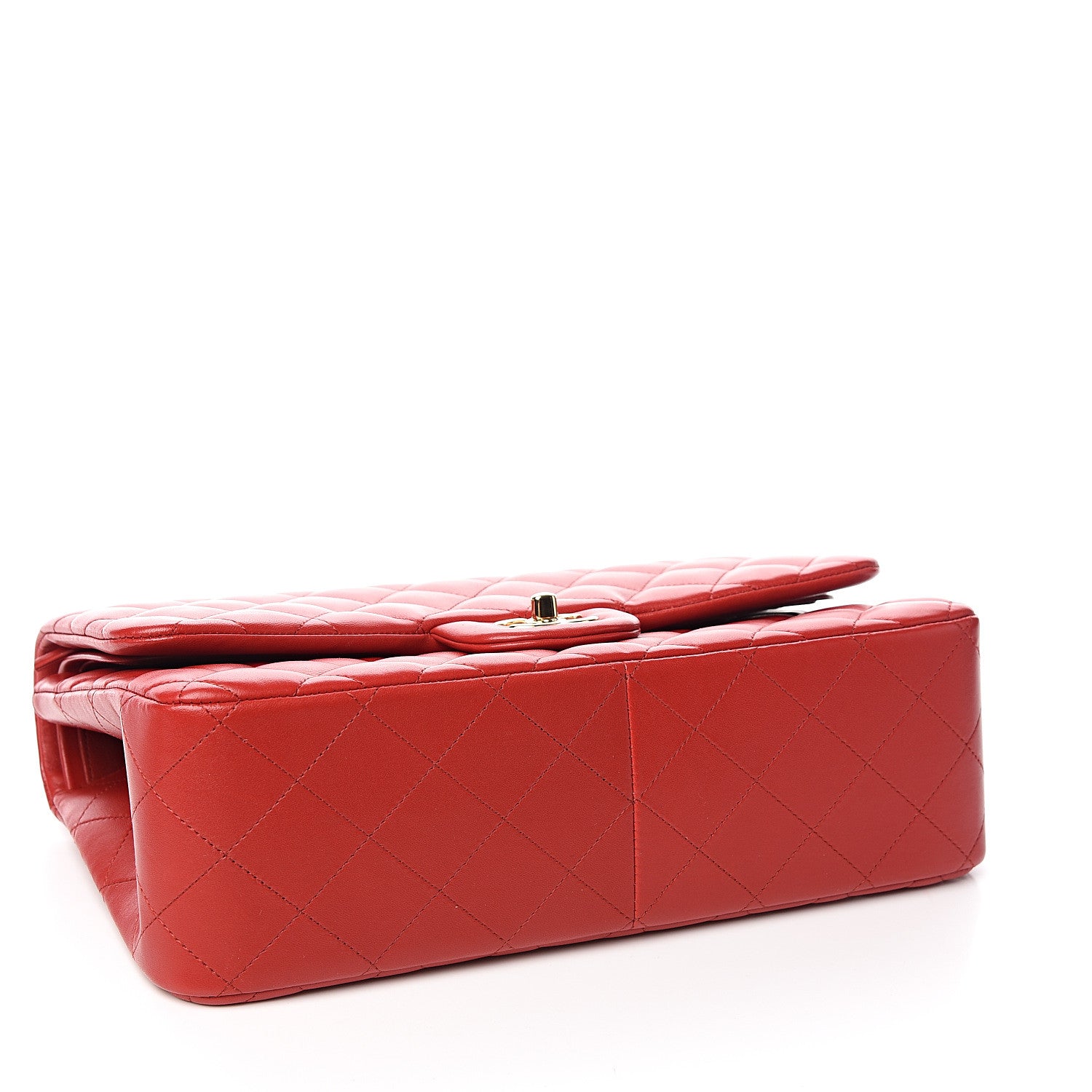 Chanel Lambskin Quilted Jumbo Double Flap Red 3 of 10