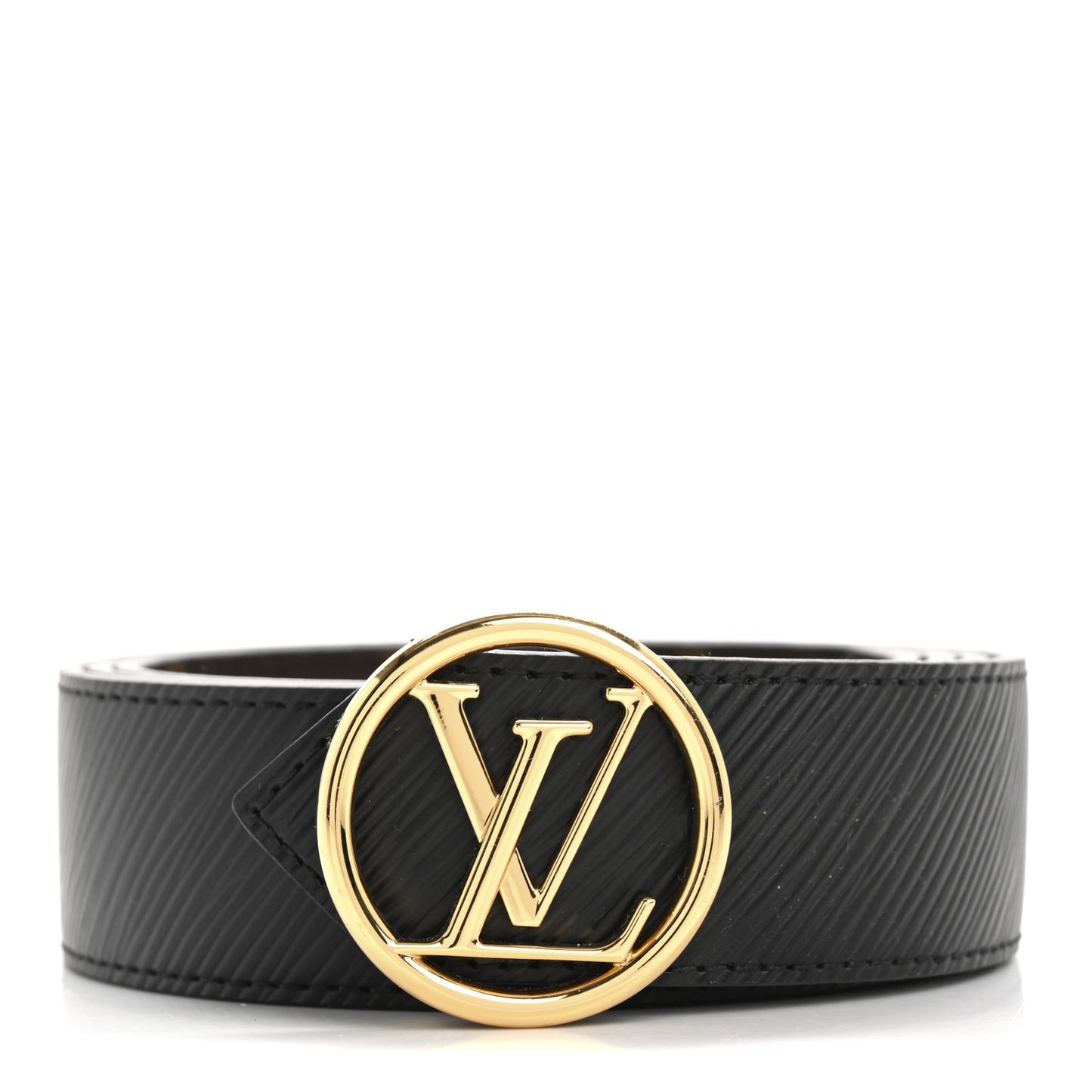 Monogram Epi 35mm LV Circle Reversible Belt 95 38 Black
