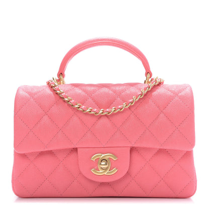 Chanel Caviar Quilted Mini Top Handle Rectangular Flap Pink 1 of 9