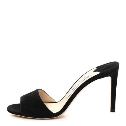 Jimmy Choo Suede Stacey 85 Sandal Pumps 36 Black 1 of 8