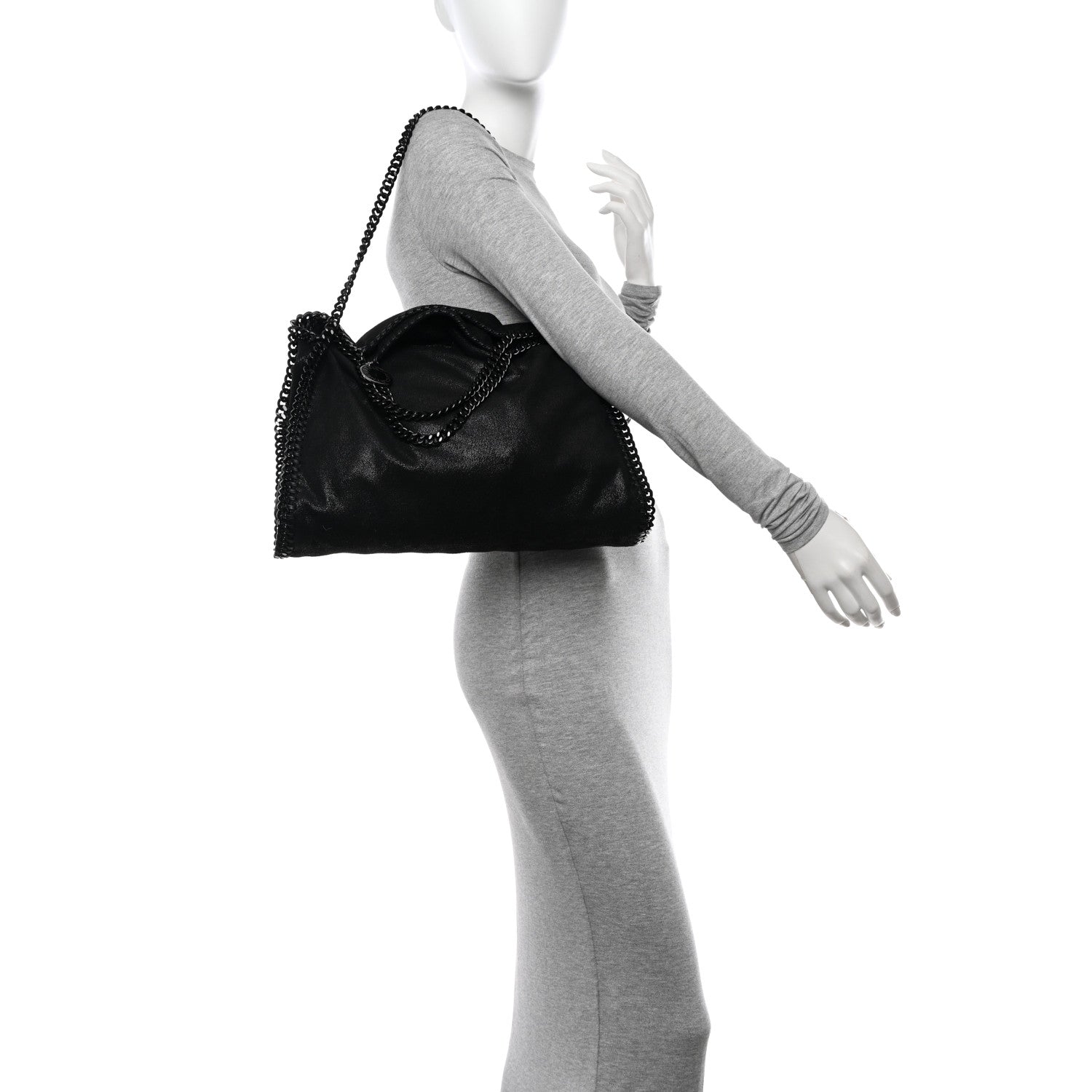 Stella McCartney Shaggy Deer Healing Power of Horses Falabella Fold Over Tote Black 3 of 10