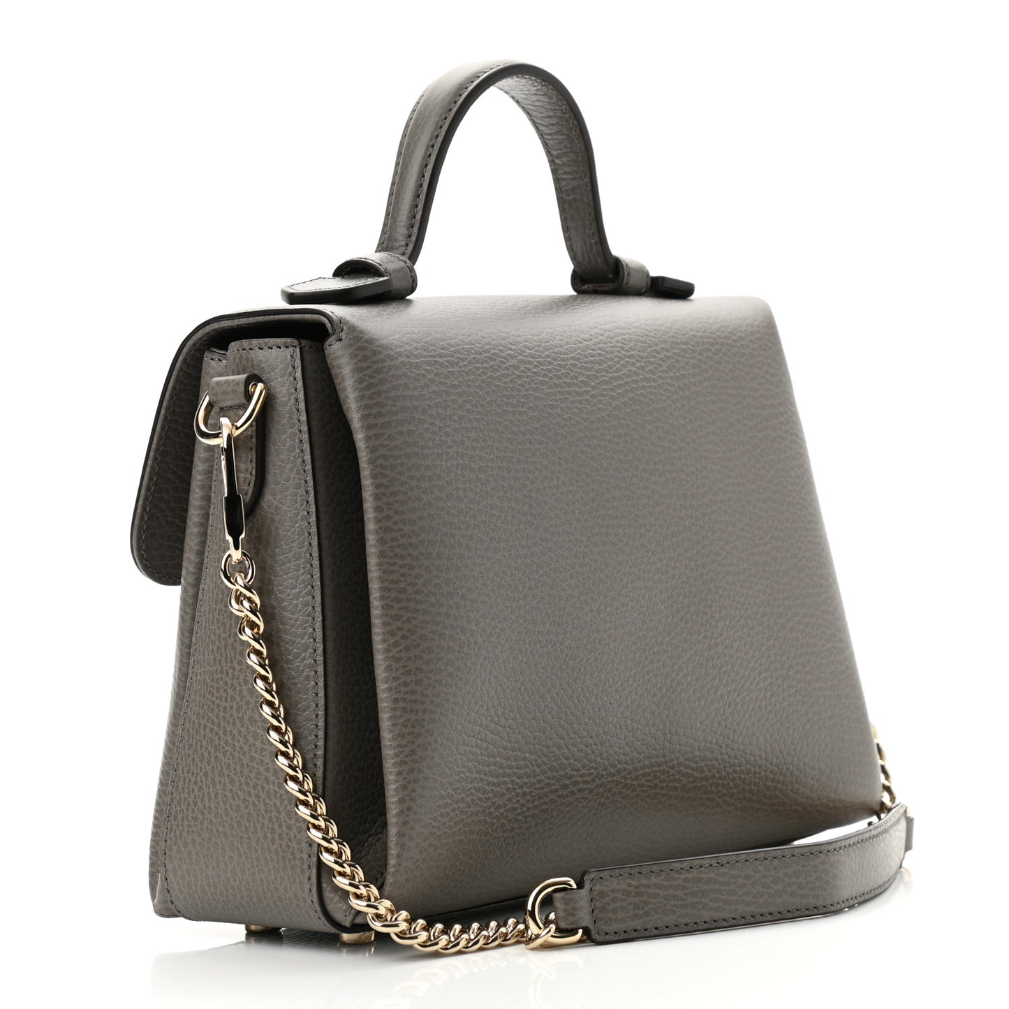 Dollar Calfskin Interlocking G Top Handle Shoulder Bag Loess