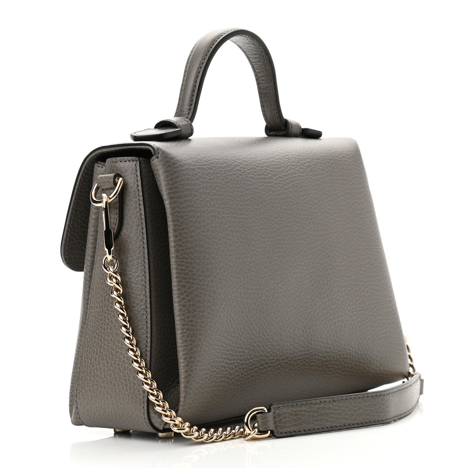 Gucci Dollar Calfskin Interlocking G Top Handle Shoulder Bag Loess 3 of 10