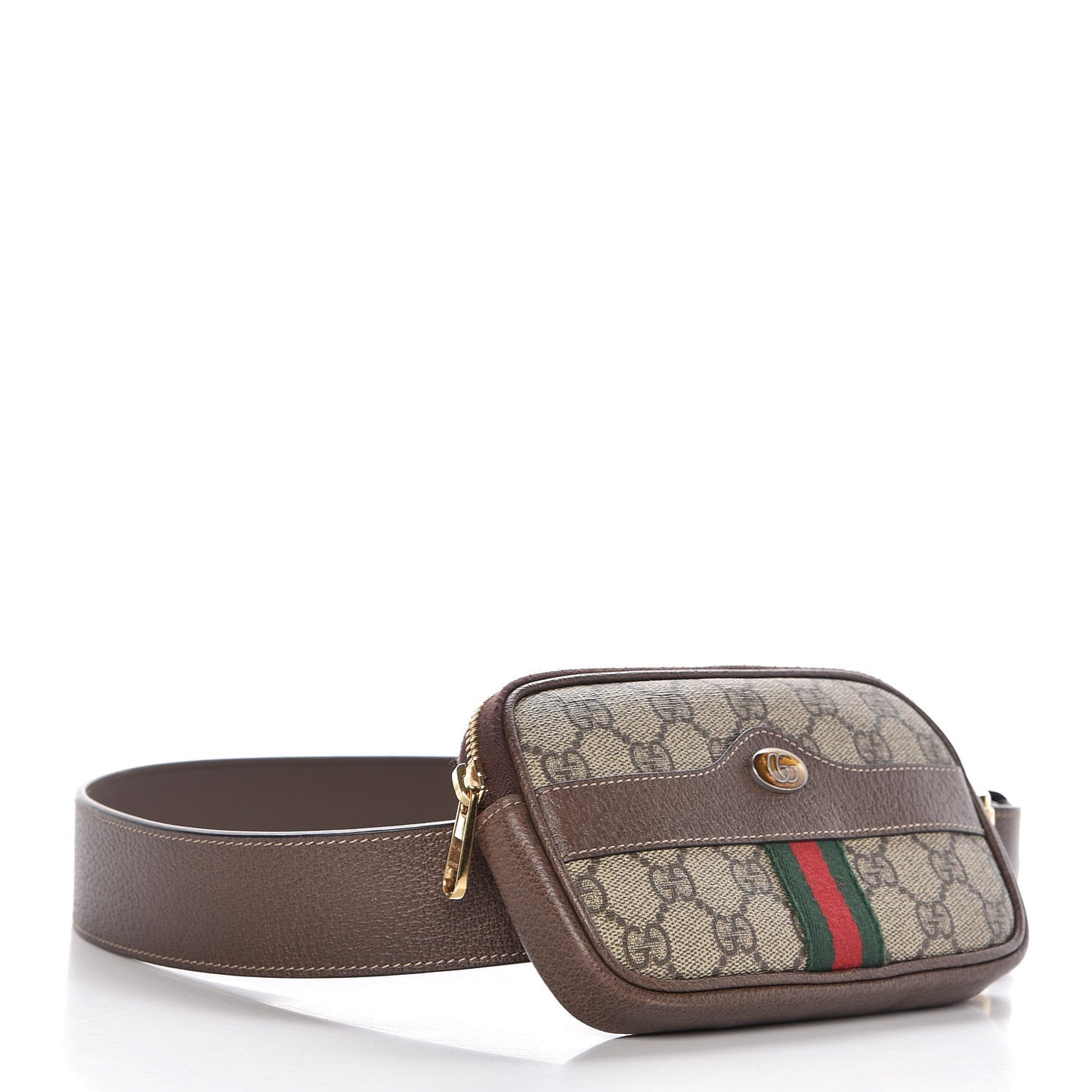 GG Supreme Monogram Ophidia Belted iPhone Case 95 38 Dark Brown