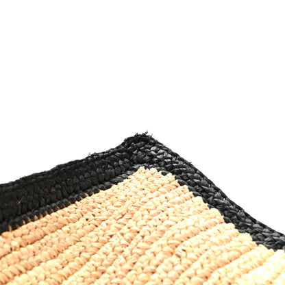 Saint Laurent Raffia Calfskin Rive Gauche Tote Naturale Black 11 of 14