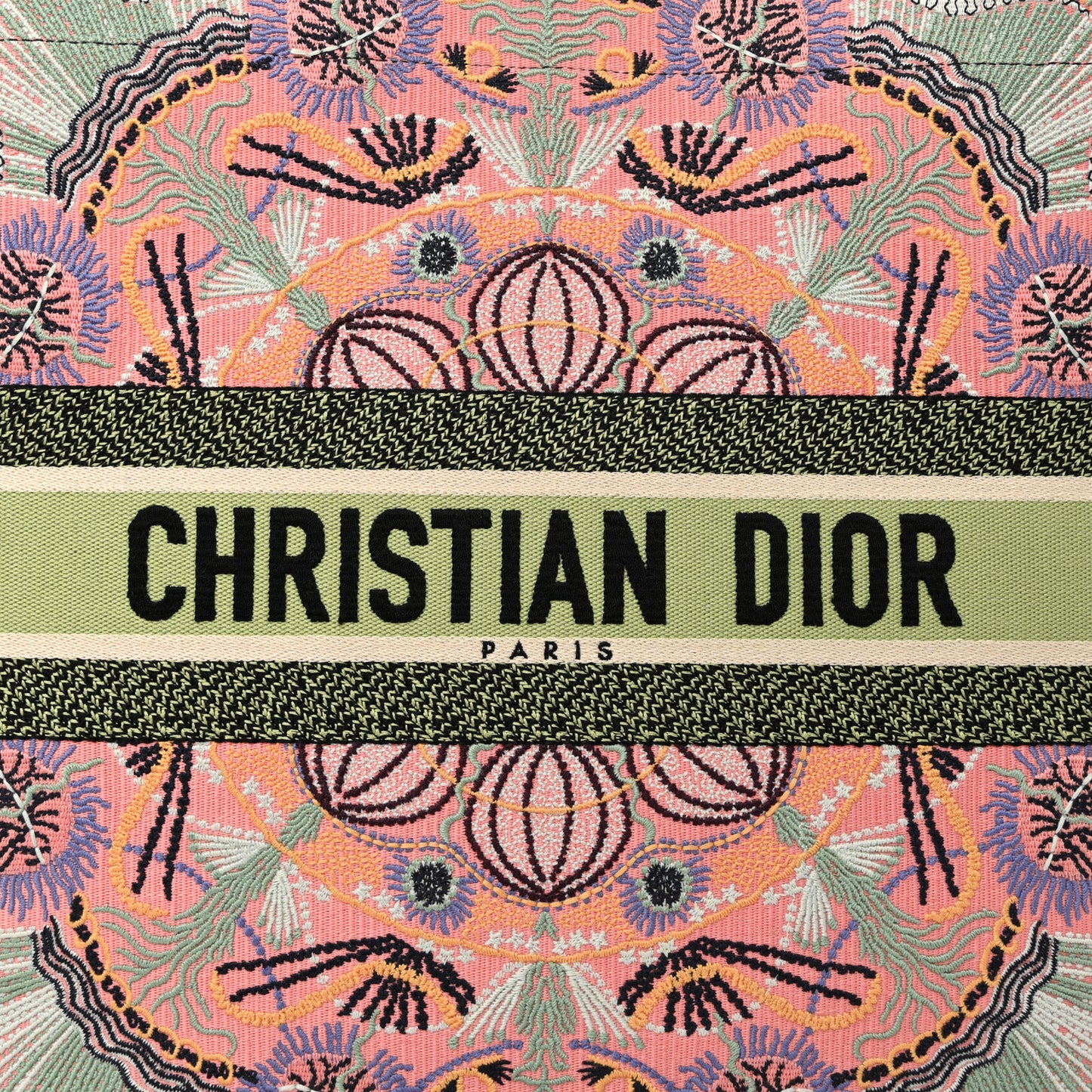 DIOR Canvas Embroidered Large In Lights Book Tote Multicolor