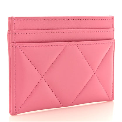 Chanel Lambskin Quilted Chanel 19 Card Holder Pink 3 of 11