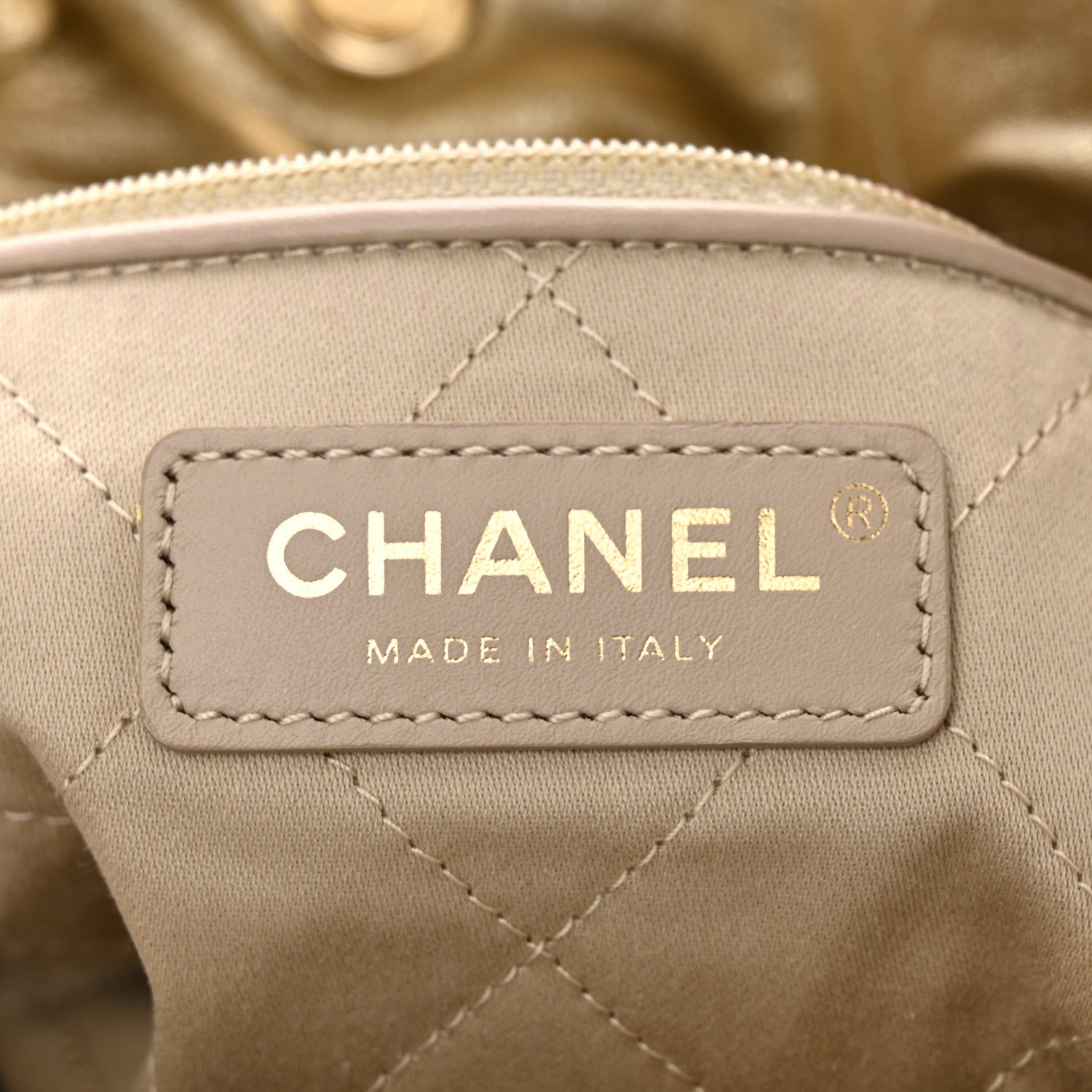 Chanel Metallic Calfskin Quilted Small Chanel 22 Light Gold 7 of 13