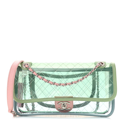 Chanel Lambskin PVC Quilted Medium Coco Splash Flap Blue Green 1 of 10